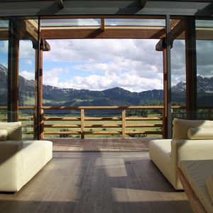 Panoramic sliding windows, Adler Mountain Lodge